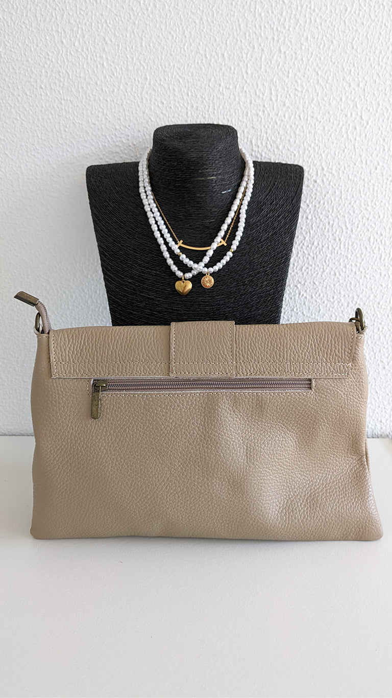 BOLSO GLAM EN PIEL/BEIS