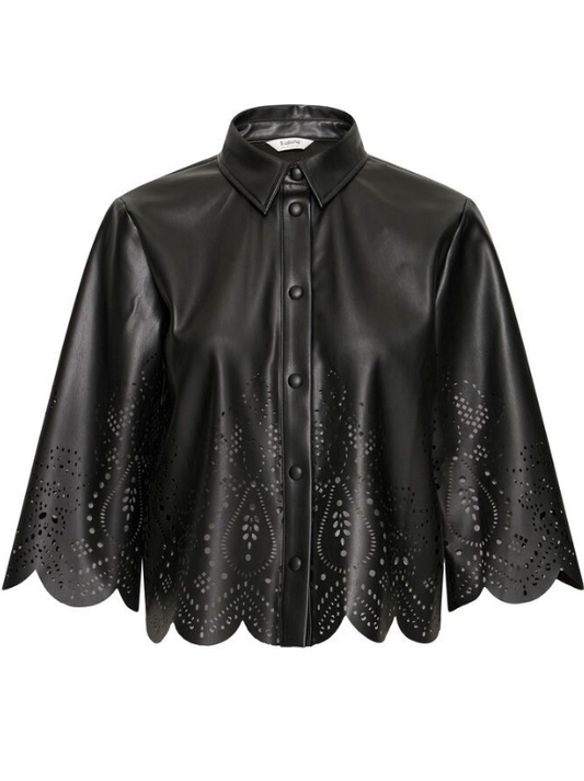 BLUSA NEGRA DE POLIPIEL DE b.young