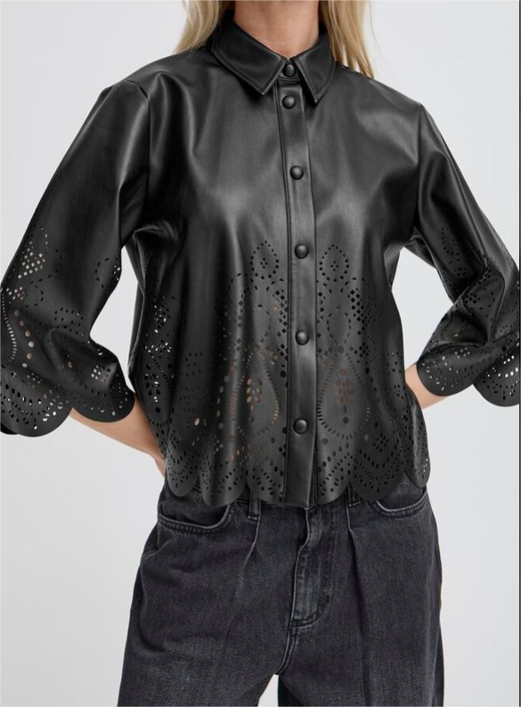 BLUSA NEGRA DE POLIPIEL DE b.young
