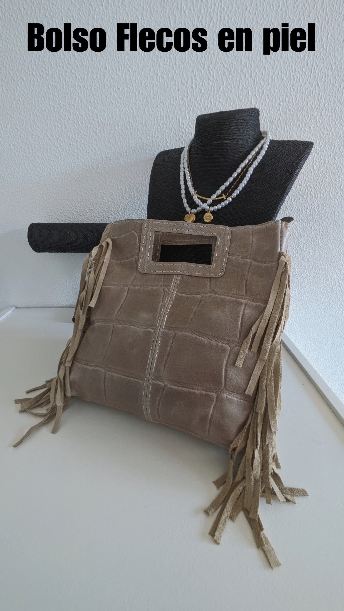 BOLSO FLECOS PIEL