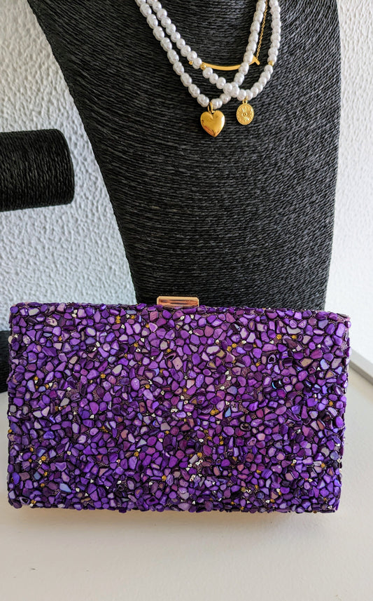 BOLSO PEDRERÍA VIOLETA