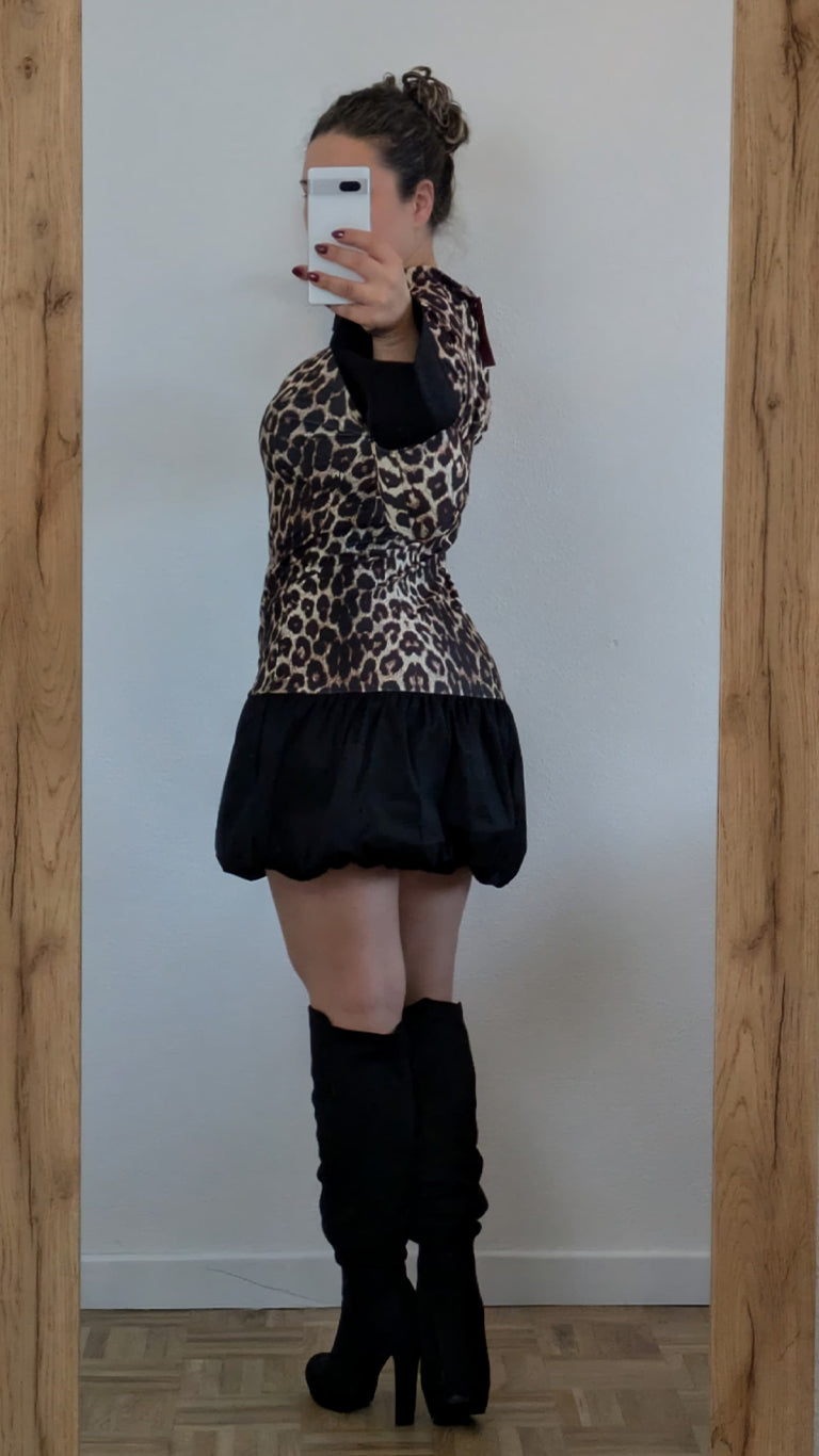 VESTIDO ASTI-- LEOPARDO