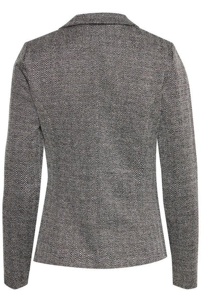 Falda larga espiga gris y negro con abertura frontal – ICHI