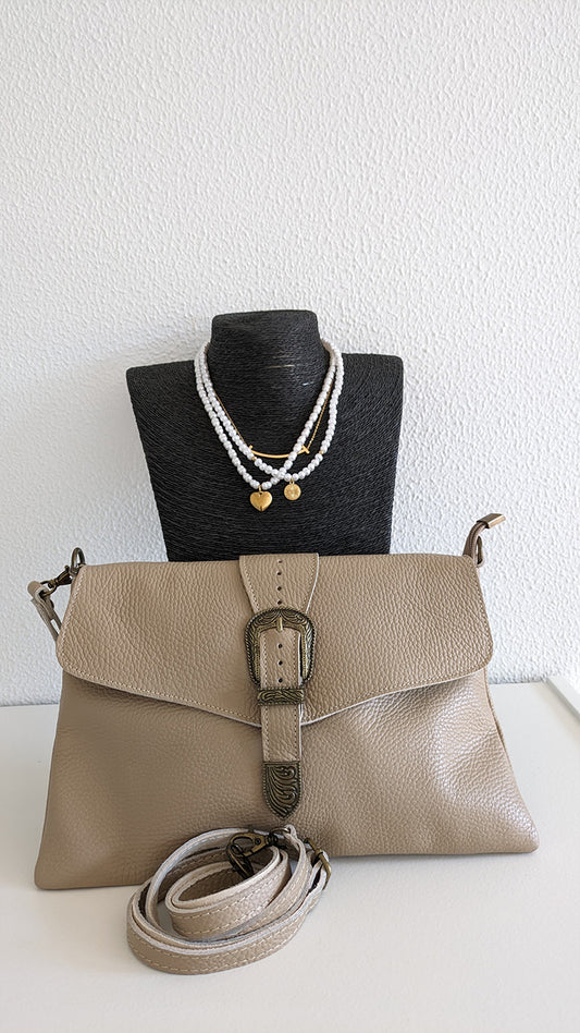 BOLSO GLAM EN PIEL/BEIS