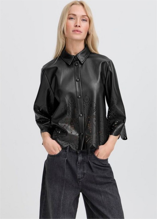 BLUSA NEGRA DE POLIPIEL DE b.young