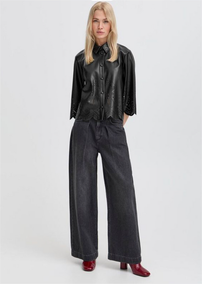 BLUSA NEGRA DE POLIPIEL DE b.young