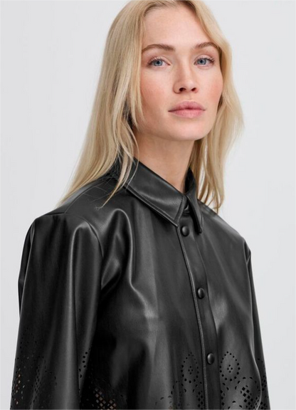 BLUSA NEGRA DE POLIPIEL DE b.young