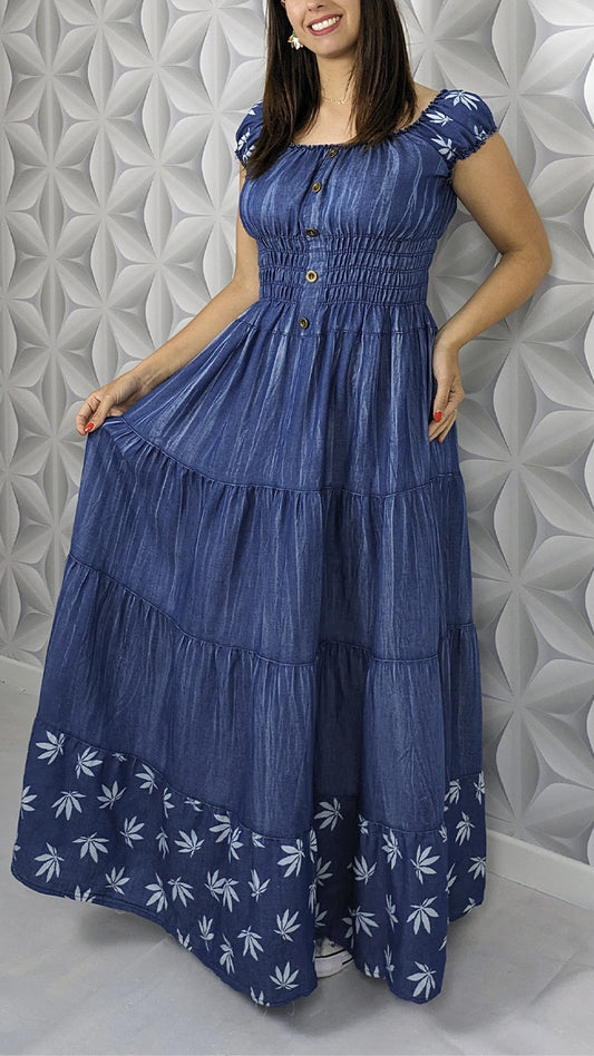 VESTIDO VAQUERO VOL FLORES