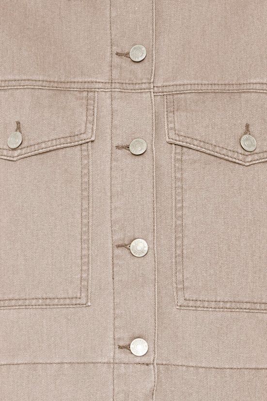CHAQUETA DENIM BEIGE ARENA / TAUPE – CORTA