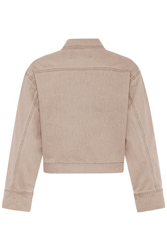 CHAQUETA DENIM BEIGE ARENA / TAUPE – CORTA