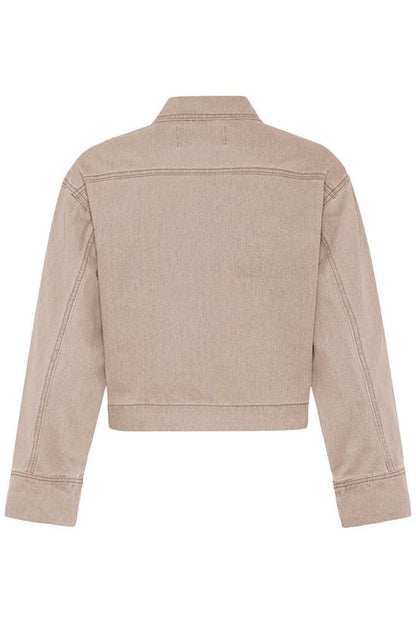 CHAQUETA DENIM BEIGE ARENA / TAUPE – CORTA