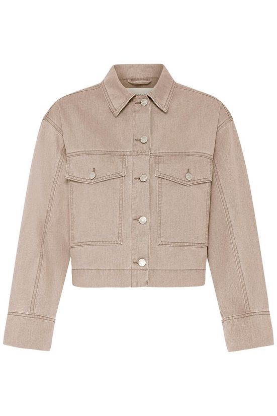 CHAQUETA DENIM BEIGE ARENA / TAUPE – CORTA