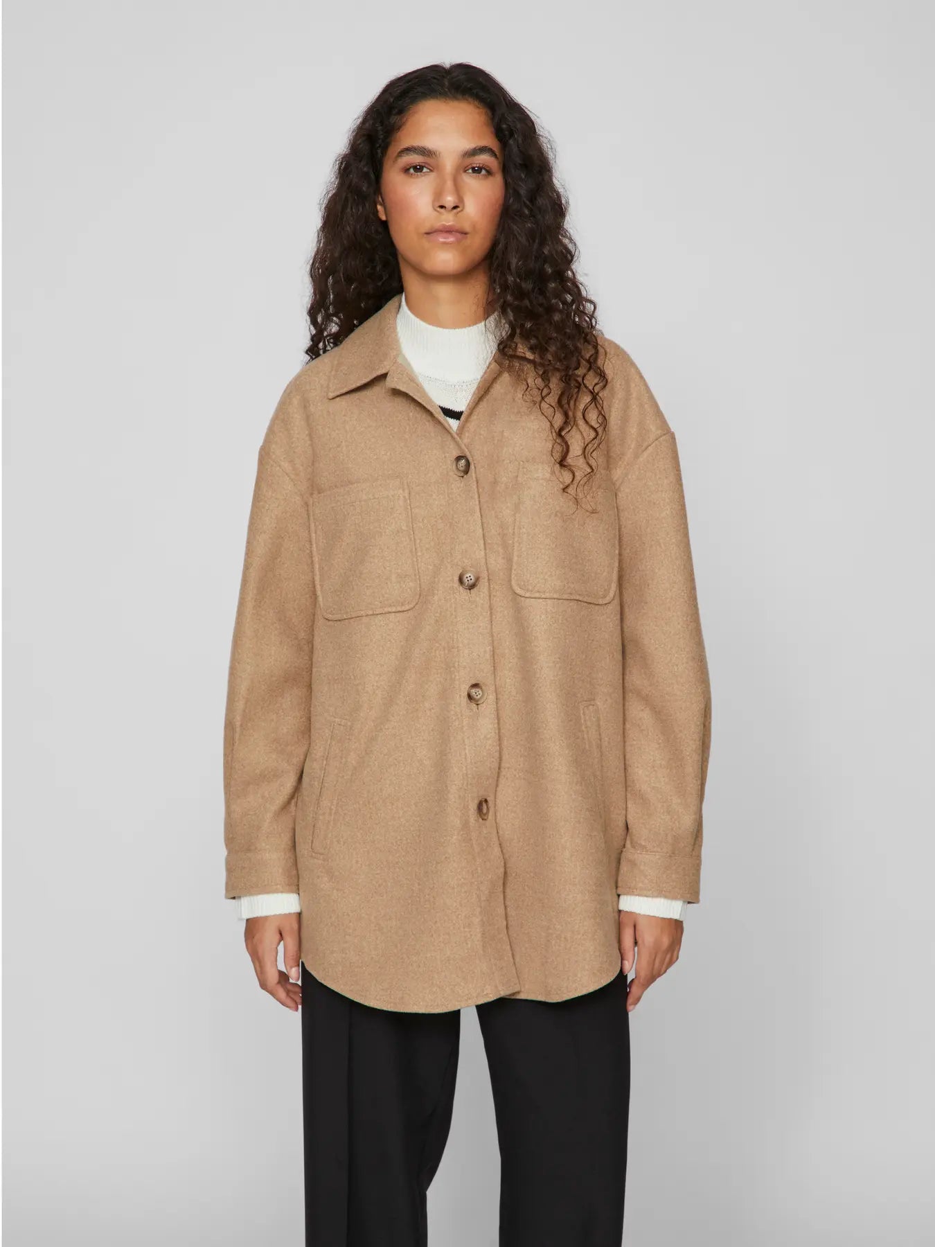 Camisa / Sobrecamisa Flanelita Beige Natural · VILA