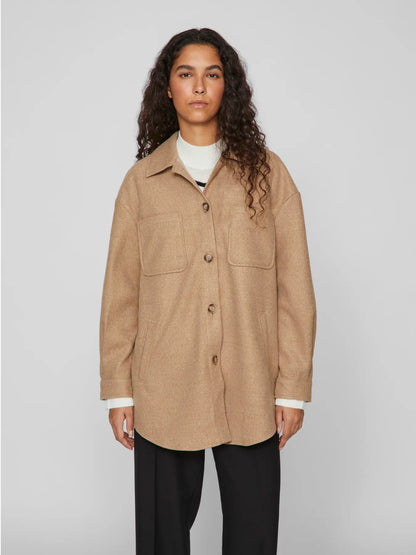 Camisa / Sobrecamisa Flanelita Beige Natural · VILA