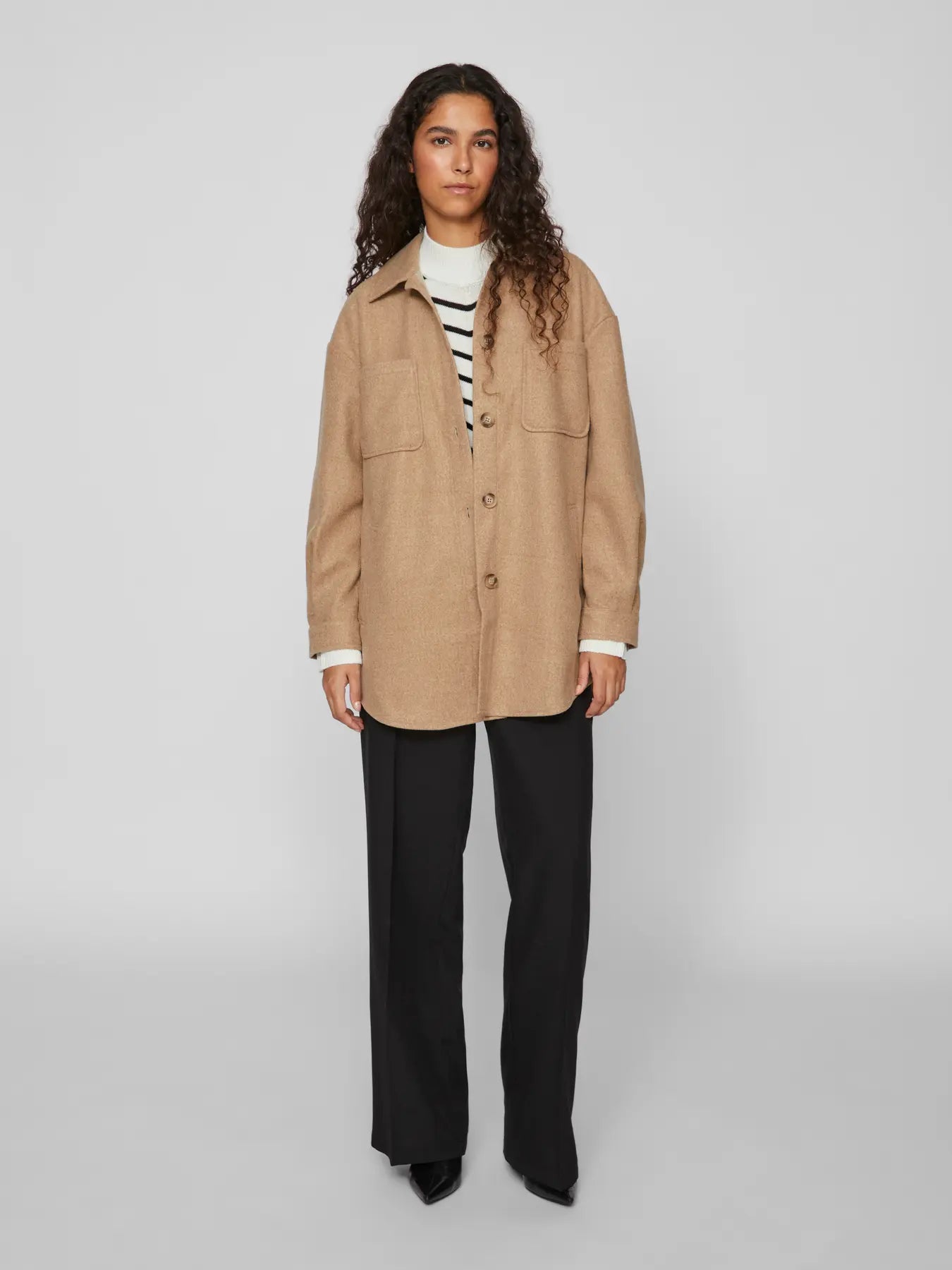 Camisa / Sobrecamisa Flanelita Beige Natural · VILA