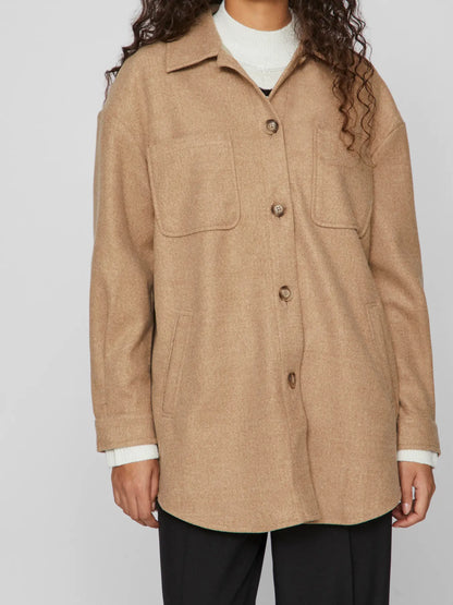 Camisa / Sobrecamisa Flanelita Beige Natural · VILA